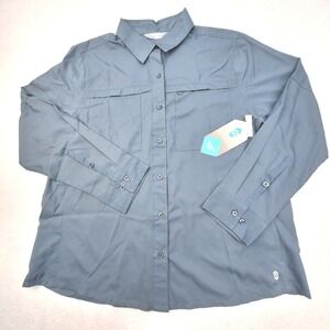 Free Country Venture Shirt Womens XXL Sage Steel Vented Moisture Wicking Outdoor